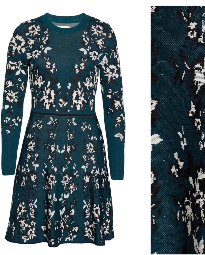 Eliza J Floral Long Sleeve Fit&Flare Sweater Dress - Picture 4 of 4